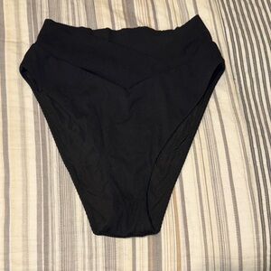 Aerie Charcoal High Cut Cheeky Bikini Bottom